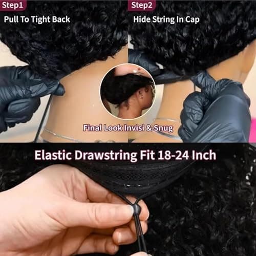 VIPbeauty Kinky Curly Half Wig Human Hair 200 Density 3 In 1 Seamless Flip Over Glueless Wear and Go Beginner Friendly Burmese Curly Half Wig Human Hair Drawstring Headband 20 Inch thumbnail 3