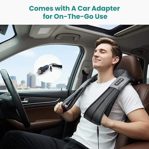 Nekteck Shiatsu Back Neck Massager, Deep Kneading Shoulder Massager with Heat, Waist Massage Pillow for Home Car and Office Use (Black) thumbnail 7
