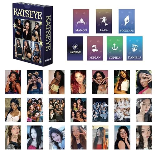 Ozmw 55 pezzi KATSEYE Photocard, KATSEYE Photocard kpops Schede fotografiche,KATSEYE Merch, Set di schede fotografiche Set di schede con immagini, Regalo di compleanno, Merchandising Kpop per fan - Image 1