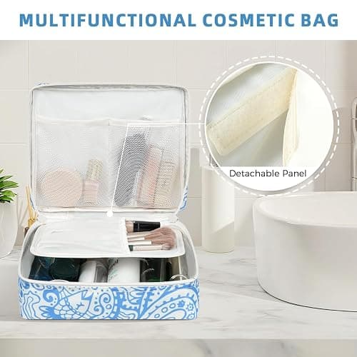BAGAIL 8 Set Packing Cubes Luggage Packing Organizer Bags for Travel Accessories-Blue paisley thumbnail 8