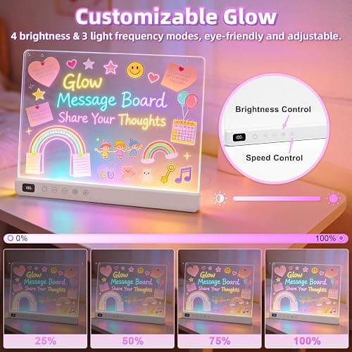 Rechargeable LED Drawing Board for Kids,16" Large Glow Doodle LED Note Board with 13 Light Modes,Neon Light Up Drawing Tablet with Stand,Chain & Magnet, Creative Birthday Gifts for Girls Boys Age 3-12 thumbnail 4