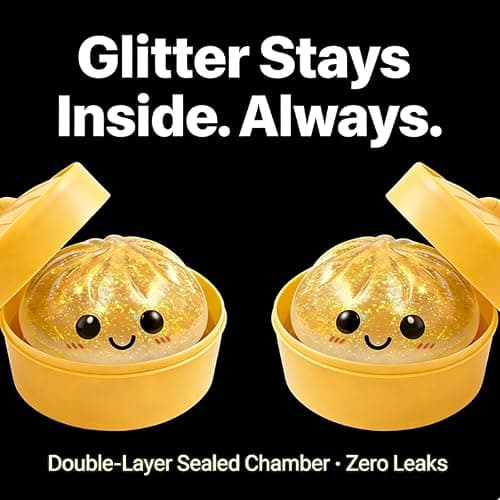 Glitter Dumpling Squishy Mystery Box 2Pack - 4-Inch TPR Fidget Toy, Anxiety Relief Slow Rise Squishy, Couple Group Unboxing Surprise Easter Gift for Teens Adults thumbnail 5