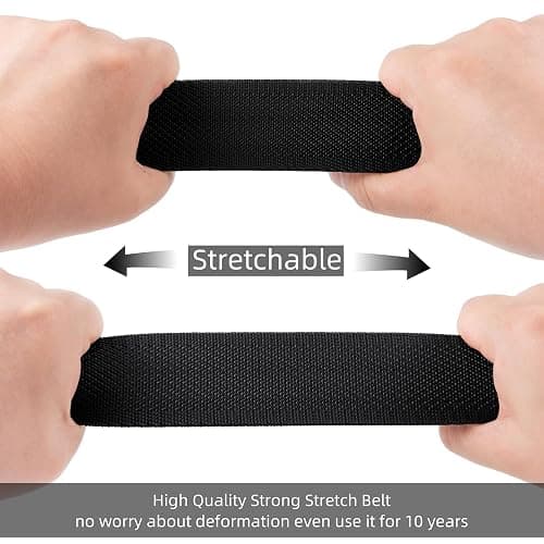 HASHIJI Auto Lock Ratchet Belt for Men | Elegant Dressing Belt Buckle | 1.5" Wide Elastic Nylon Tactical Belts Thicker thumbnail 3
