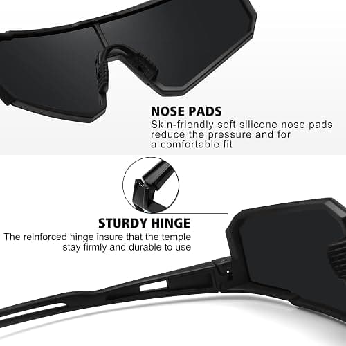 STORYCOAST Polarized Sports Sunglasses for Men Women,Driving Fishing Cycling Mountain Bike Sunglasses UV400 Protection thumbnail 4