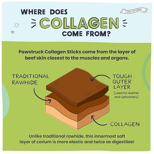 Pawstruck All Natural 11-12" Roasted Collagen Sticks for Dogs – Low Odor & Long-Lasting Bully Stick & Rawhide Alternative, Single Ingredient, Vet Approved – 5 Pack thumbnail 6
