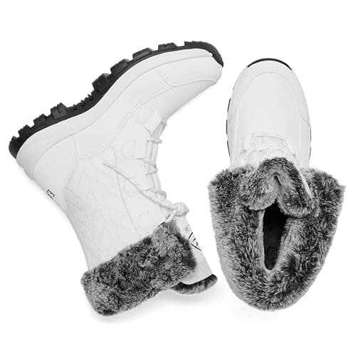Womens Snow Boots Waterproof Winter Boots Mid-Calf Warm Anti-Slip Lace Up Outdoor Winter Boots thumbnail 5