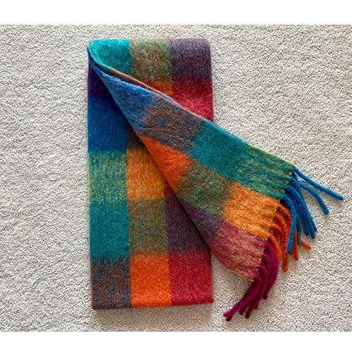 OUNIYA Large Chunky Plaid Scarf Winter Women Oversized Blanket Scarves Colorful Big Cashmere Thick Warm Shawl thumbnail 6