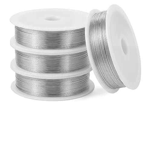 4 Rouleau Fil de Fer Souple Loisir Creatif pour La Fabrication de Bijoux | 0,5mm x 160m Flexible Fil Métallique Flexible pour Bijoux, Fil D'Artisanat en Acier Inoxydable 304 (Argent) - Image 1