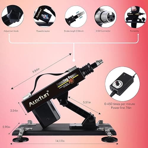 Sex Machine Dildo Machine with 3XLR Connector,Fuck Machine for Women | Thrusting Machine with Red Realistic Dildo Sex Toys 8 Attachments with Suction Cup Adapter thumbnail 4