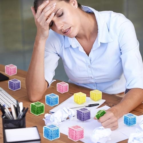 Hooqict 20Pcs Stress Cube Squishy Stress Balls Ice Cube Fidget Sensory Squeeze Toys Mini Squishies Squishy Cube for Kids Teen Adults Stress Relief Classroom Home Office thumbnail 5
