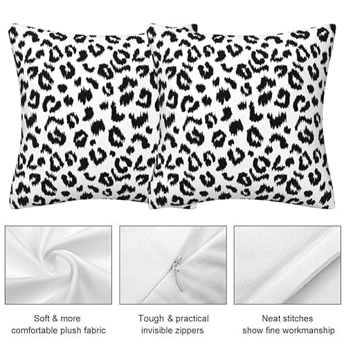 JynxtoyZeal Housses d'oreiller À Motif Léopard, 2pcs Housses de Coussin carrées décoratives Modernes, pour Canapé Maison Salon Chambre Décoration- 45x 45cm thumbnail 4