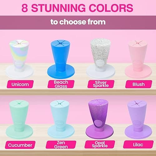 Tweexy Hinge Untippable Anti-Spill Nail Polish Holder | Smartgrip Suction Stand, Tilted for Fingernail Painting & Nail Art (Silver Sparkle) thumbnail 7