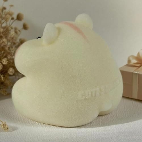 Handmade Taba Squishy Hamster Toy, Cute Squishy Hamster Fidget Toy, Realistic Hamster Toy, Soft Silicone Mochi Furry Toy, Stress Relief Gift for Adults & Kids, Sensory Anxiety Plushie (White) thumbnail 4