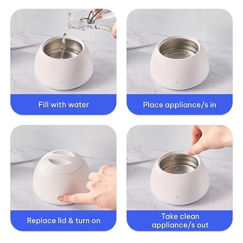 Zima Dental Pod | Ultrasonic Retainer Cleaner Machine | Aligner, Nightguard, Mouth Guard, Denture Cleaner (Arctic White) thumbnail 5