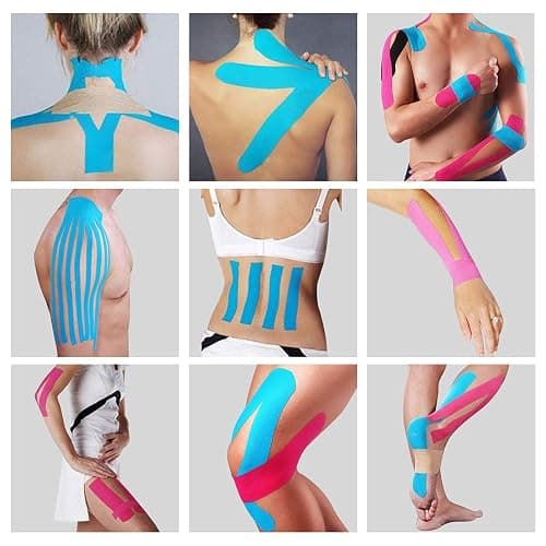 Kinesiology Tape - 5 Rolls Set, Lychee Elastic Therapeutic Sports Tape for Shoulder, Knee, Elbow Pain Relief, Latex Free, Water Resistant, Breathable, 2" x 16.4 feet Per Roll thumbnail 4