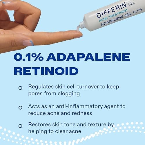 Differin Acne Retinoid Treatment Gel, 0.1% Adapalene, 45g Pump | 90-Day Supply Pump, Over-The-Counter Retinoid, Clears Breakouts, Gentle For Sensitive Skin, Dermatologist Recommended thumbnail 8