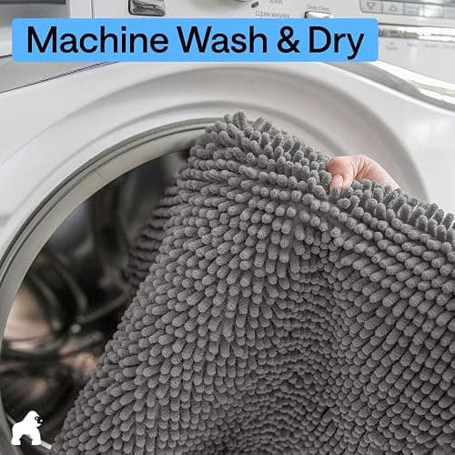 GORILLA GRIP Bath Rug Mat for Bathroom, Absorbent Chenille, 24x17 Gray | Soft Thick Quick Dry Microfiber Mats, Rubber Backing, Machine Washable Tub and Shower Floor Rugs, Home Decor Essentials thumbnail 9