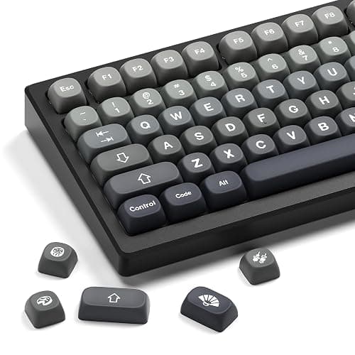 XVX PBT Keycaps-MOA Keycap, Custom Keyboard Keycaps 60 65 75 100 Percent, 5 Side Dye Sublimation, 132 Keys Keycap Set for Cherry Gateron MX Switches Keyboards, Gradient Gray - Image 1