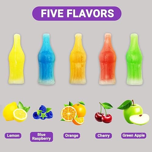 Wax Bottle Candy Drinks, 1 Pound Bag - Retro Wax Candy Bottles, Liquid Filled - Variety Flavor Nip Candy Juice - Classic Wax Candy for Old School Candy Lovers thumbnail 4