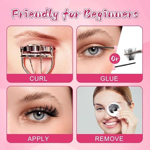 Glowing Win Wimpern Extensions 544 Stück Cluster Lashes 60D 100D 120D 150D Einzelne Wimpern Cluster 10-16mm volumen Wimpernverlängerung für DIY zu Hause thumbnail 7
