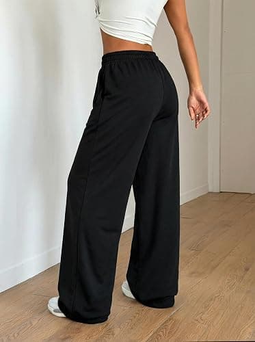 ZAFUL Womens Wide Leg Sweatpants Y2K Gothic Graffiti High Waisted Lounge Pants Athletic Joggers Pants with Pockets thumbnail 2