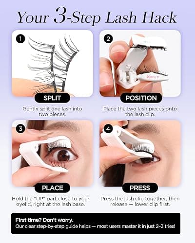 BEYELIAN Portable Magnetic Eyelashes with Applicator Kit All-In-One Box, Upgrade Soft Reusable Magnetic Lashes, No Glue Needed False EyelashesAYT35 (Lightweight & Comfortable) thumbnail 5
