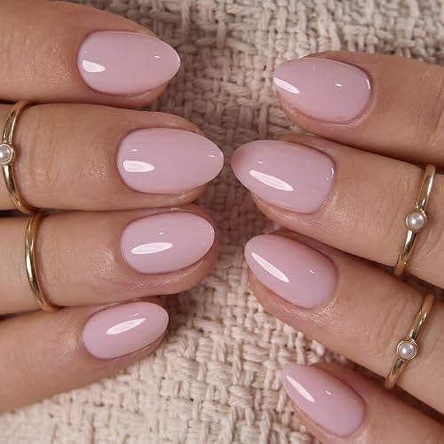 CurvLife Extra Short Almond Press On Nails, Blush Veil Nude Pink, Soft Gel | 32PCS, 16 Sizes, Salon-Quality Natural Fake Nails, Curved Fit, 7-14 Day Glue-On Wear, Reusable Stick-On Nails, Press-On Kit thumbnail 3