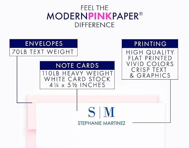 Personalized Pink Bow Notecards With Envelopes, FLAT Custom Stationary With Bows, Girls Watercolor Note Cards With Name, Cute Pink Ribbon Stationery With Border, Your Choice of Colors and Quantity thumbnail 6