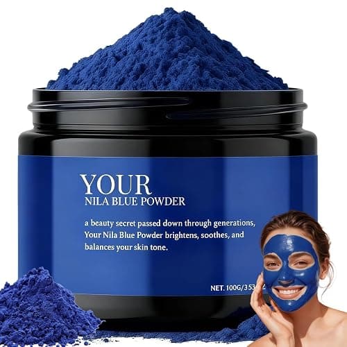 Blue Nila Powder Moroccan, Indigo Powder for Hair & Face Mask, Mild Hydrating Skincare, Exfoliates Makes the Skin Look Radiant for All Skin Types - 100g - Image 1