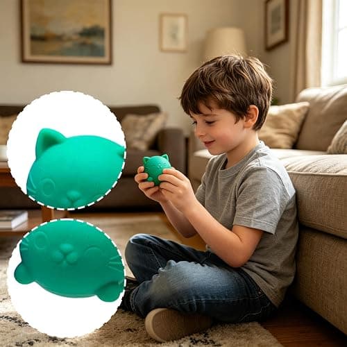 Nee Doh 4 Pack Gummy Kitty & Sugar Ball Designs, Anxiety Relief & Focus Ball, Maltose Filled Squeeze Cat for Sensory Play, Sensory Fidget, Slow Rising Cat Squishy Stress Ball thumbnail 5