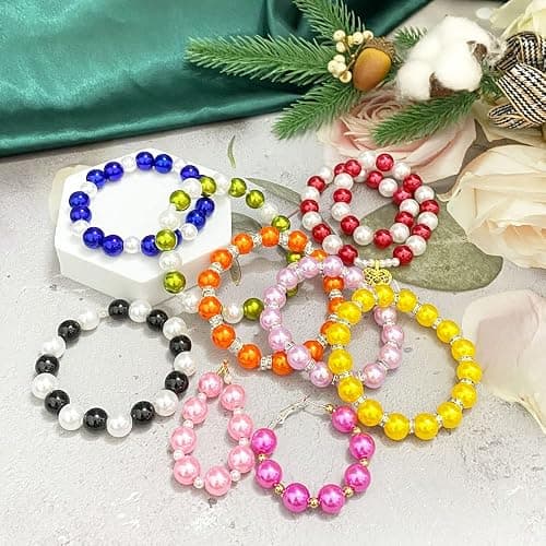 400pcs 8mm Pearl Beads Satin Luste Round Loose Plastic Pearl Craft Beads for Jewelry Making Earring Bracelet Necklace Key Chains Sewing Crafts Decoration (Purple) thumbnail 4