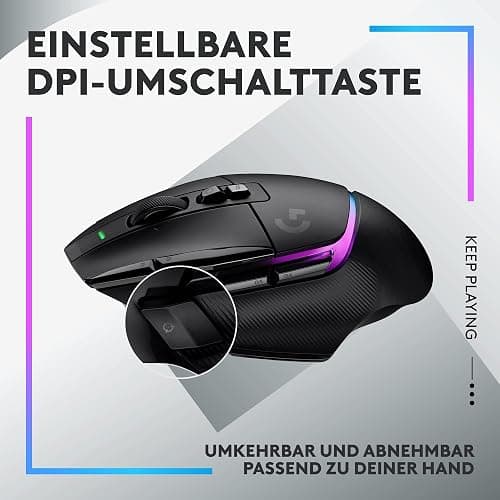 Logitech G502 X PLUS LIGHTSPEED Kabellose RGB-Gaming-Maus - Optische Maus mit LIGHTFORCE Hybridschaltern, LIGHTSYNC RGB, HERO 25K Gaming-Sensor, Kompatibel mit PC - macOS/Windows - Schwarz thumbnail 6