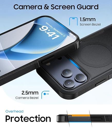 DEVISELOVE Magnetic for iPhone 17 Pro Case Military-Grade Shockproof, Rugged Phone Case, Heavy Duty Protection [Compatible with MagSafe] Anti-Fingerprint Cover for iPhone 17Pro Case 6.3", Black thumbnail 6