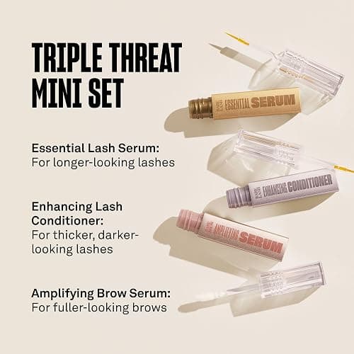 Babe Original Triple Threat Mini Set, Includes Babe Lash Essential Serum & Enhancing Conditioner + Babe Brow Amplifying Serum, 1 mL, 3 Pack thumbnail 3