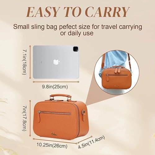 Divvia Camera Sling Bag, Waterproof PU Leather Crossbody Camere Bag for Photographers, Small Shockproof Case with Removable Dividers for DSLR/SLR/Mirrorless, 4L Brown thumbnail 3