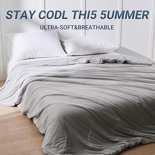 PENGZHU TECHNOLOGY Cooling Blanket Comforter Queen Size, Cooling Blankets for Hot Sleepers and Night Sweats, The Cold Blanket for Queen Size Bed, White Summer Blanket Breathable Soft. thumbnail 9
