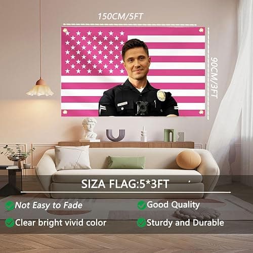 Tim Bradford Flags 3x5Ft, eric flag winter American pink Tapestry,With 4 Brass Grommets,For College Dorm Room Decor,Outdoor Parties,Tailgates Yard,Room Decoration thumbnail 3