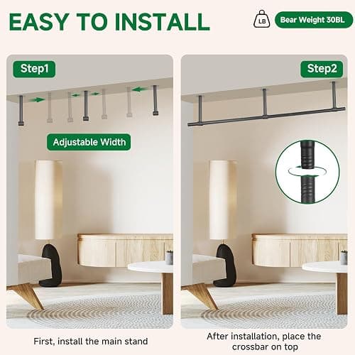 Hanging Planters Rod – Plant Hanger Indoor for Window Ceiling, Hanging Plant Shelf for Wall Planter House Plants, Plant Shelves Metal Holder Bar 63In (Pots, plants, chains not included) thumbnail 6