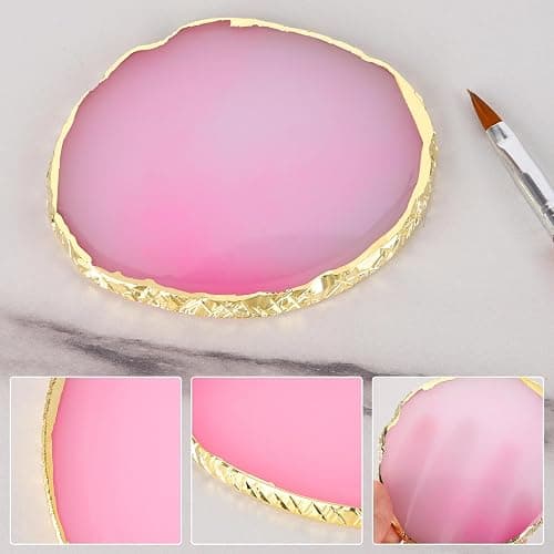 4 Pack Nail Art Palette, Resin Polish Color Design Makeup Mixing Plate - Mini Paint Palette for Nails - White, Pink thumbnail 5