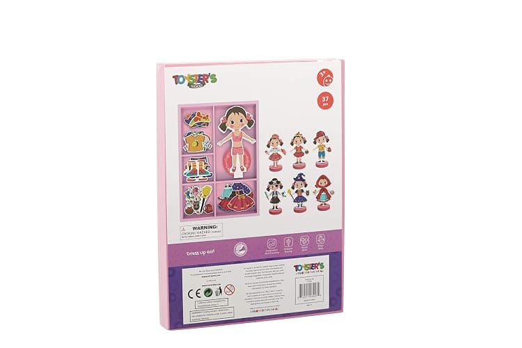 TOYSTER'S Magnetic Wooden Dress-Up Dolls Toy | Pretend Play Set Includes: 1 Wood Doll with 30 Assorted Costume Dress Ideas | Not Your Average Paper Doll | Great Gift Idea for Little Girls 3+ - Girl Dress-Up thumbnail 7