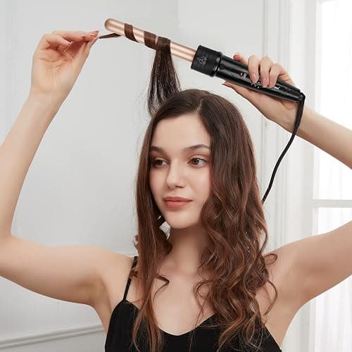 janelove Curling Wand,Hair Curlers for Long Hair, Curling Wand Set with 5 Ceramic Barrels,from 9/18/25/32 mm, 150℃-210℃ Temperature Control,with Heat Resistant Glove thumbnail 7