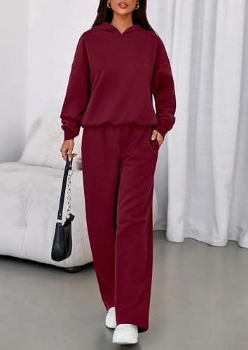 PRETTYGARDEN Womens Sweatsuits 2 Piece Set 2026 Casual Winter Long Sleeve Hoodie Loose Wide Leg Sweatpants Fall Tracksuit thumbnail 6