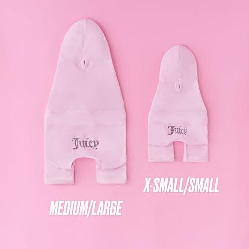 Juicy Couture Hooded Pet Juicy Bling Velour Tracksuit Chest 16 inches for Small Dogs and Cats - Pink - XS/S thumbnail 5