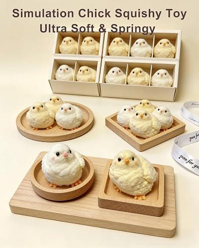 Handmade Chicken Squishy Toys, Ultra Soft squishies Fidget Toys for Adults, Teens, Silicone Squeeze ball for Office,School, Break room, Cute Sensory Squeeze Toys for Anxiety Relief, Focus & Calm(2pcs) thumbnail 7