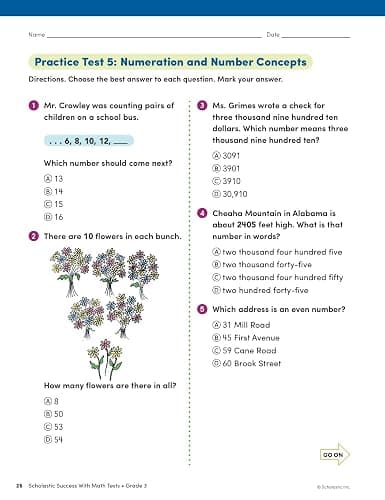 Scholastic Success with Math Tests Grade 3 Workbook thumbnail 9