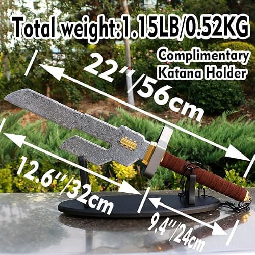 LuGlory Handcrafted Real Steel Sword - Authentic Anime Cosplay Weapon Fans thumbnail 6