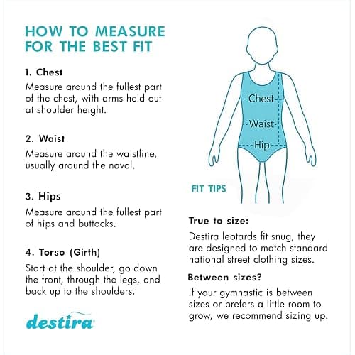 Destira Premium Closed Back Gymnastics Leotards for Girls - Snug Performance Fit (Size Up for Comfort), GIRLS/CHILD Sizes thumbnail 4