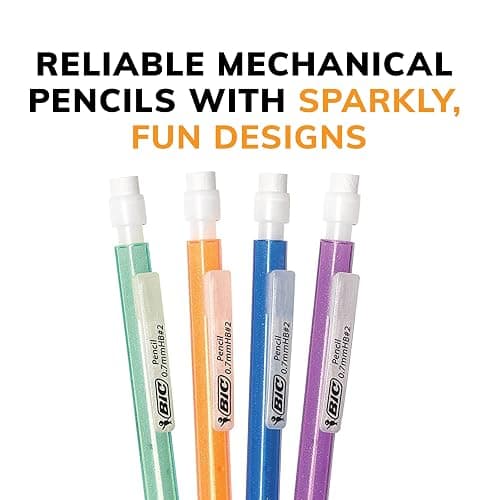 BIC Xtra-Sparkle Number 2 Mechanical Pencils With Erasers, Medium Point (0.7mm), 24-Count Pack, Mechanical Pencils for School Supplies thumbnail 8