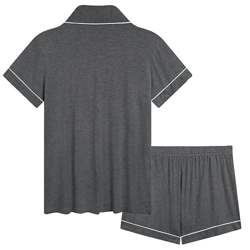Cherrydew Women Bamboo Viscose Super Soft Comfy Summer Cooling Short Sleeve Button Down Pajama Shorts Set S-XXL thumbnail 4