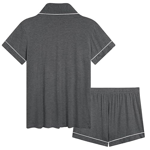 Cherrydew Women Bamboo Viscose Super Soft Comfy Summer Cooling Short Sleeve Button Down Pajama Shorts Set S-XXL thumbnail 5